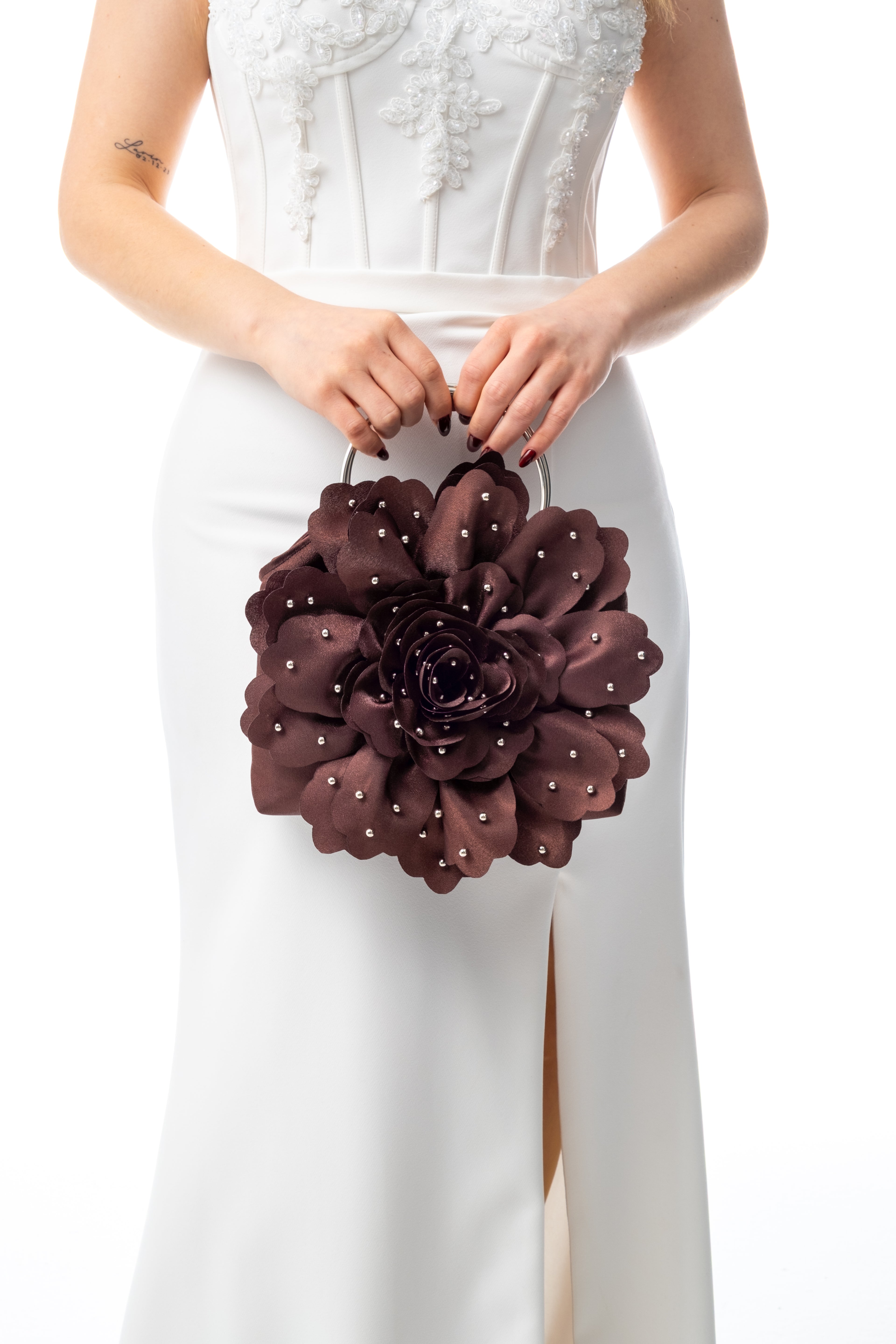 PERLA | Kahverengi Abiye Çanta