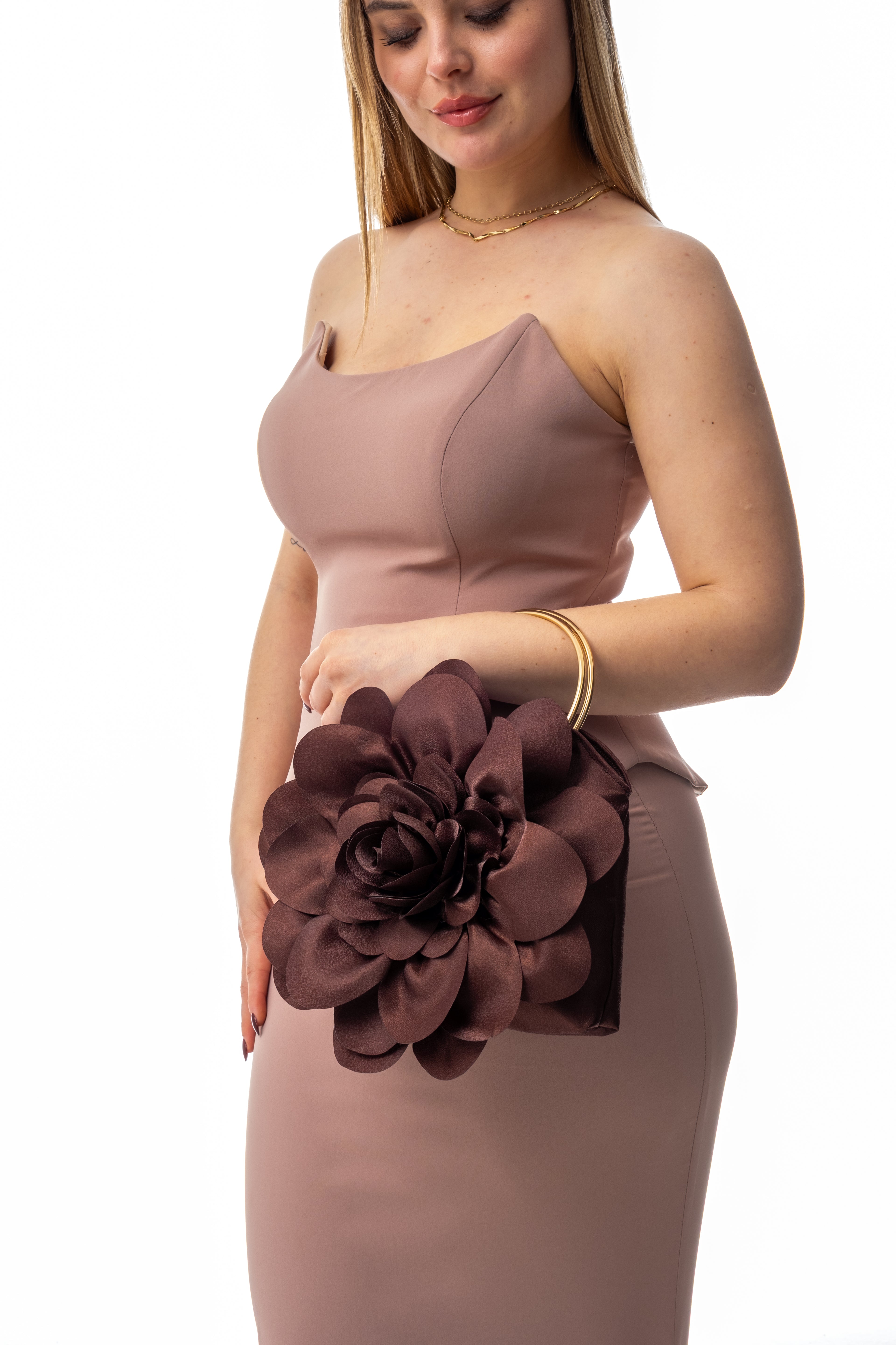 LİNA | Kahverengi Abiye Çanta