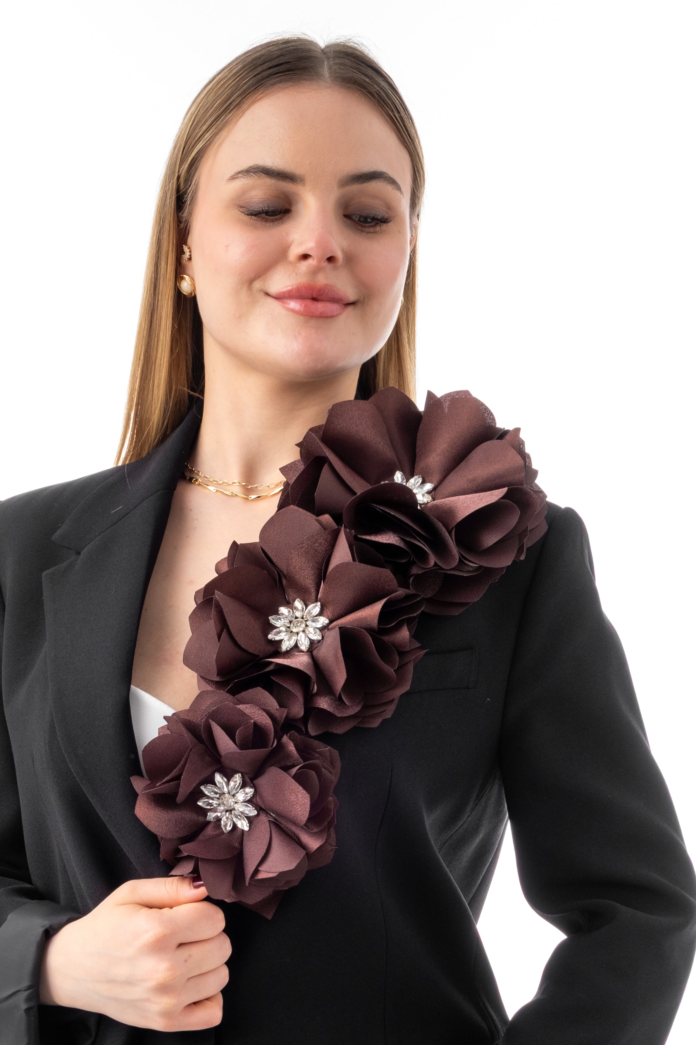 ESTELLA | Kahverengi Yaka Çiçeği