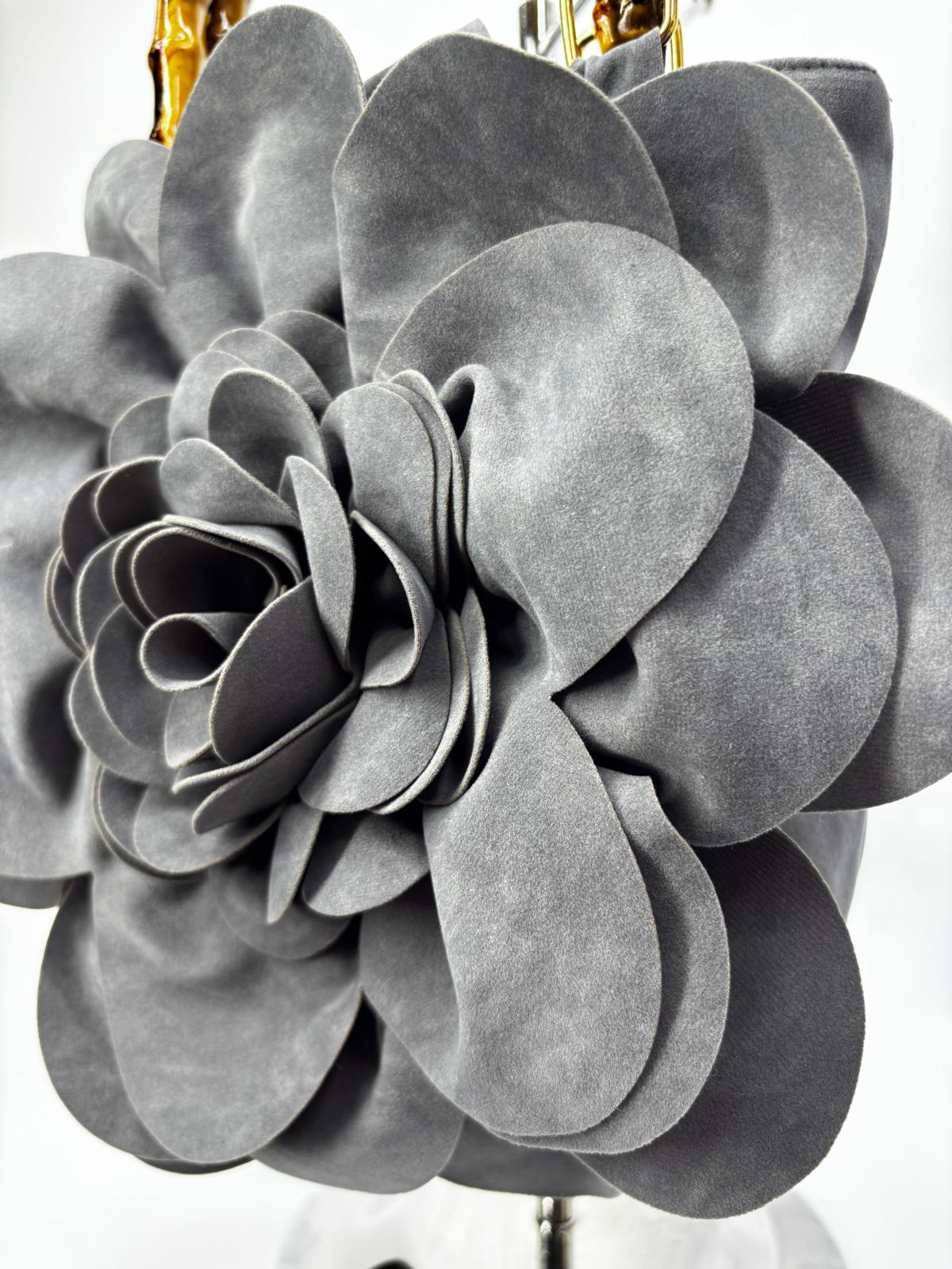 FLORA | Gri Süet Çanta