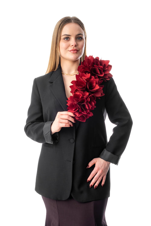 ADELİNA | Bordo Yaka Çiçeği